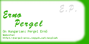 erno pergel business card